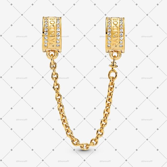 Pandora Pandora Logo Safety Chain Clip Charm - Picture 2 of 3